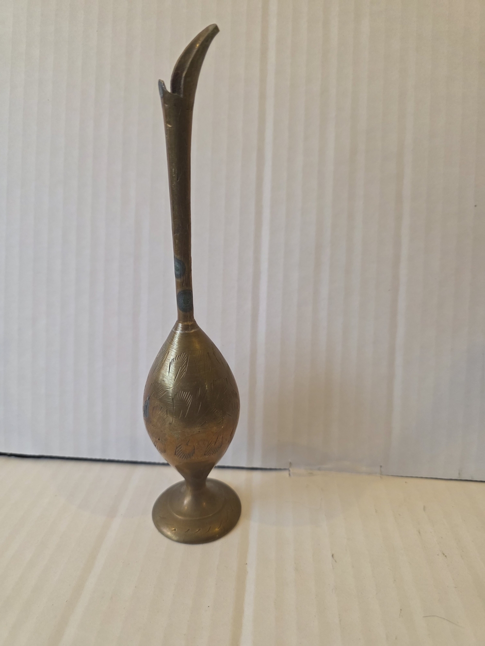 Vintage Brass Decorative Bud Vase - Gold Finish